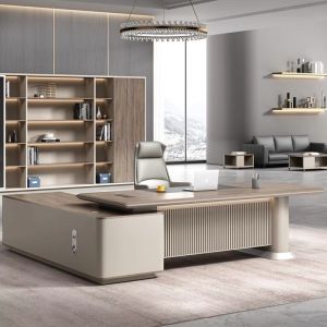 [Ready Stock]Simple and modern full set of boss table president table executive desk light luxury fashion personality manager office desk and chair combination