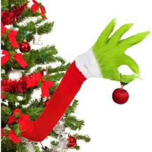 1/3pcs 2025 Green Fur Monster Arm Pendant Elf Christmas Decoration Grinch Doll Green Fur Monster Arm