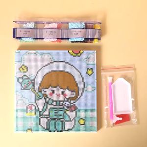 DIY Full Drill 1 set Diamond Painting Sanrio KUROMI BINGKAI 20X20cm //Mainan Anak DIY Diamond Painting Karakter Bingkai Kayu Stiker Edukasi Kreatif