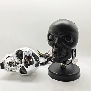 New Version LED Motorcycle Skull Head Driving Light White+Yellow Pair of Universal High quality 60W Colorful Waterproof
