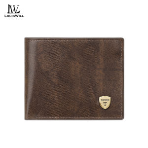 LouisWill Mens Retro Wallet Simple Short Wallet Soft PU Business Wallet Multi-Card Position Wallets Travel Purses Coin Pouch ID Credit Cards Holders