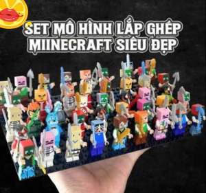 Đồ Chơi Lắp Ráp Nhân Vật Mô Hình Minecraft Combo 30 Nhân Vật Tặng Kèm Đế