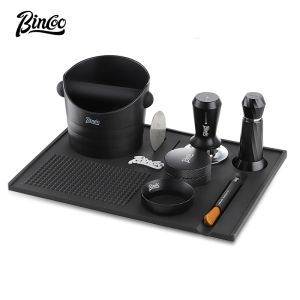 BINCOO Coffee Tamper Set Multi-functional Coffee Press Mat Coffee Counter Storage Mat Coffee Press Hammer Powder Cloth Coffee Bucket Set Coffee Utensils 51MM/58MM