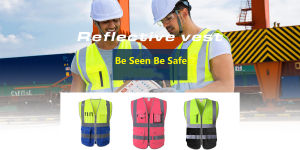 High Visibility Mesh Safety Vest Reflective Blue Work Vest Construction Work wear With Reflective Stripes for Men and Women Hi Vis Safety Jacket