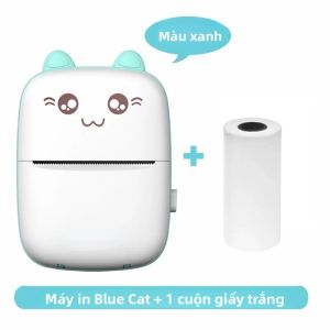 Máy In Ảnh Mini HD Dễ Thương Di Động Sử Dụng Nhiệt Không Mực Kết Nối Bluetooth Đa Chức Năng In Nhãn Dán Giao Diện USB