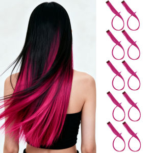 10 Món Tóc Giả Dài Thẳng 22 Inch Chất Liệu Tổng Hợp Kẹp Tóc Màu Sắc Tự Nhiên Dùng Cho Tiệc Tùng Tóc Giả Dệt Cho Nữ Và Bé Gái