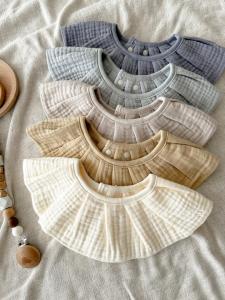 Pure Cotton Six-Layer Muslin round Neck Bibs for Babies Prevent Vomiting And Saliva Infants Comfortable Soft Fabric Neck Warmer