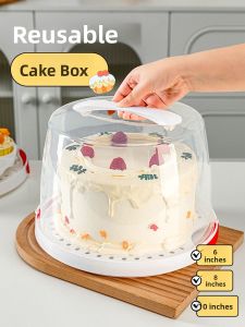 MEIDI | Round Clear Frosted Handle Cake Packaging Box