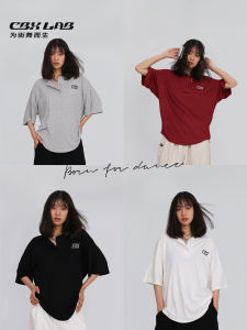 CBXLAB Street Dance Summer Multi-Color Hip Hop Lazy Short Sleeve Jazz Dance Hot Girl Top KPOP Dance T-Shirt Womens Loose Fit round Neck