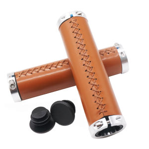 Bicycle Leather Bike Grip Bike Leather Grip Folding Bike Scooter Handlebar Hand Stitched PVC Leather Retro Grip Mountain Bike