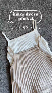Inner panjang tanpa lengan/long dres maxi tanpa lengan/inner plisket hyget premium