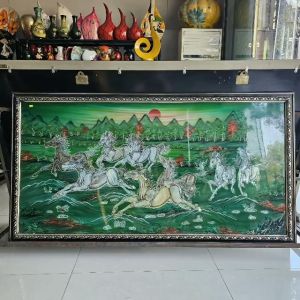 [Giá rẻ nhất thị trường]Tranh sơn mài mã đáo thành công cẩn ốc chìm cao cấp size 80x160 cm (chưa khung) treo tường trang trí nhà cửa văn phòng quà tặng tân gia tặng dịp Lễ Tết đầy ý nghĩa