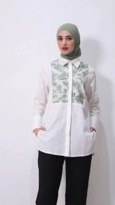 Urban Exchange Miranda Green Shirt - Atasan Tunik Kemeja Hijau