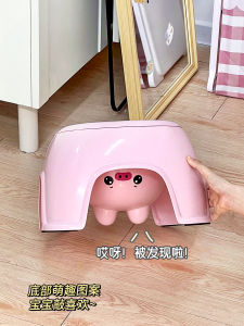 Adorable Thickened Anti-slip Plastic Childrens Stool Cute Baby Toy Storage Stool Bedroom Decorations And Organizers Cartoon