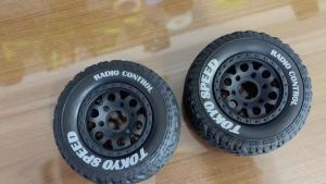 Bộ 4 Lốp Xe Tải Ngắn Bộ Bánh Xe Với Lỗ Lục Giác 12mm 14mm 17mm Dành Cho Xe RC Slash Arrma Senton HuanQi 727 Vkar 10sc Hpi Chất Liệu Cao Su