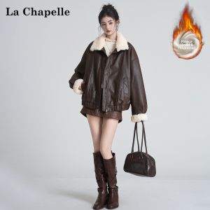 La Chapelle | Womens Fur Fleece Lined PU Leather Coat Warm Thicker