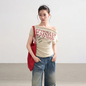 BAIDAIFEI | One Shoulder Slim Fitting Short Top