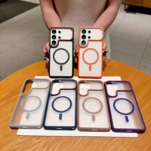 szhaiyu | For Magsafe Matte Transparent Case for Samsung Galaxy S26 Plus S24 S23 Ultra S25 FE Magnetic Wireless Charge Shockproof Cover
