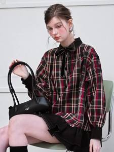 AIVEI | Spring Retro British Style Pleated Checkered Dress