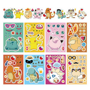 Takara Tomy | Kawaii Pikachu Xếp Hình Dán 8/16 Tờ DIY Hoạt Hình Ghép Hình Decal Làm Khuôn Mặt Đồ Chơi Giáo Dục Cho Người Lớn & Người Hâm Mộ