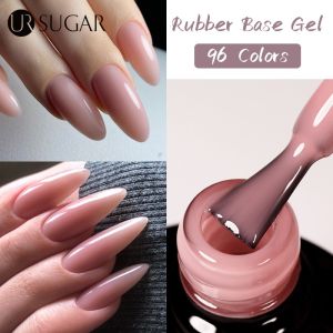 UR SUGAR 7ml Nude Rubber 2 IN 1 Base Gel Nail UV Polish Milky Pink White Glitter Semi Permanent Soak Off UV LED Nails Gel Varnish