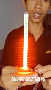 Lampu Led strip Spion DRL + Sein RUNNING 18cm 14cm ADN motor mobil
