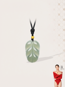Auspicious Jade Pendant Green Jade Hard Gold Natural Hetian Jade