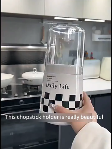 Dustproof Chopstick Holder Cylinder Detachable Flatware Rack Tableware Spoon Storage Box Basket