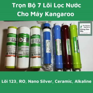 Bộ Lõi Lọc Nước Kangaroo 7 Lõi Chính Hãng: Lõi 1 2 3 RO Nano Silver Ceramic Alkaline - Tương Thích Nhiều Thiết Bị