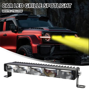 KEVANLY | 12V 24V LED Light Bar Dual Color Front Grille Long Row Work Light 1/2/3/4/5 Lens Spotlight Driving Fog Light For Jeep Truck SUV
