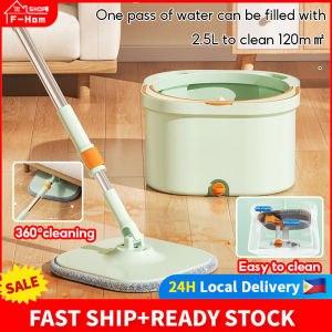 Fortune Home Mop With Spinner 360° Spin Floor Mop Cleaning Mop Rotating Mop With Bucket Turbo Flushing Bucket Turbo Mop Clean And Dirty Water Separation Cleaning Tool