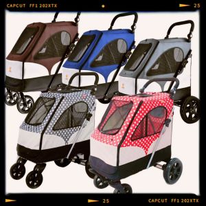 Tongba รถเข็นสุนัข รถเข็นแมว รถเข็นสัตว์เลี้ยง รถเข็นหมา แบบ 4 ล้อ รับน้ำหนักได้ 25กก. รหัส BL06A  แถม ผ้าเช็ดหน้า 1ผืน