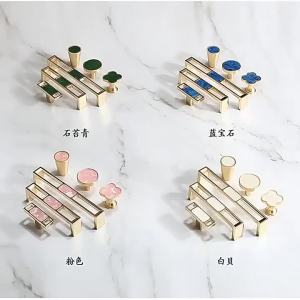 Tay Nắm Tủ Bằng Đá Cẩm Thạch Xanh Bắc Âu Kích Thước 96mm/128mm Tay Nắm Ngăn Kéo Tủ Quần Áo Phụ Kiện Nội Thất Acrylic Hiện Đại