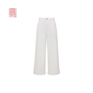 EP YAYING | Quần Jeans Tay Rộng Cao Cấp Bông Lụa Trắng Đai Cao