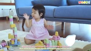 MIJOY Rice Husk Toy Staking Block/ Brick (30pcs/ 60pcs/ Crane/ Vehicle/ Excavator) Clock Box Animal Storage Mainan Blok Kanak-Kanak