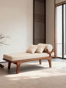 New Chinese Style Bedside Bench Song Family Aesthetic Chair Long Bench Solid Black Walnut Living Room Slipper Bench