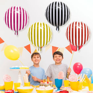 18 Inch Striped Balloons Foil Aluminum Helium Balloon for Halloween Party Favor Birthday Baby Shower Christma Holiday Decoration