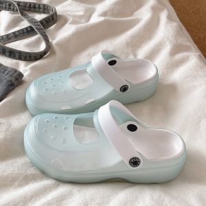QIAOHUI | Jelly Summer Indoor & Outdoor Slip-resistant Flatform Mary Jane Slides