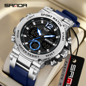 SANDA Top New 6178 Luxury Mens Electronic Watch Waterproof LED Multi functional Luxury Mens Electronic Watch