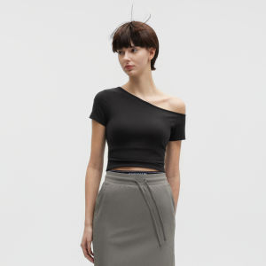Bananain | Cooling Off-Shoulder Slim Fit T-shirt