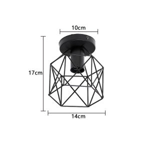 Parkson | Retro Ceiling Lamp Vintage E27 Black Iron Restaurant Living Room Dining Room Coffee Shop Indoor Lighting Creative Ceiling Lamp