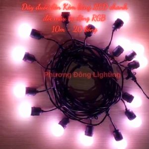 Dây đuôi đèn Kèm bóng LED chanh đổi màu tự động RGB