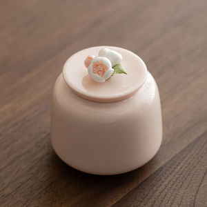 Hộp Đựng Trà Gốm Sứ Thủ Công Kín Khí Nhỏ Hộp Trà Di Động Hộp Đựng Trà Đen Có Hoa Đồ Trang Trí Nhà Bếp Quà Tặng