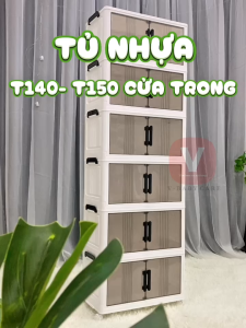 Tủ Nhựa Lưu Trữ Đa Năng Cửa Trong Suốt Khả Năng Lưu Trữ Lớn