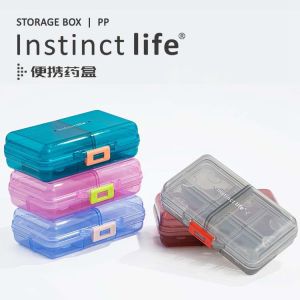 Portable Mini Plastic Transparent Travel Medicine Box Week 8 Grids Elderly Dose Splitter 10 Grids Storage Organizer