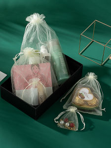Transparent Mesh Drawstring Bag Breathable Wedding Candy Packaging Bag Elegantly Designed Sugar Box Accessories for Festive Occasions