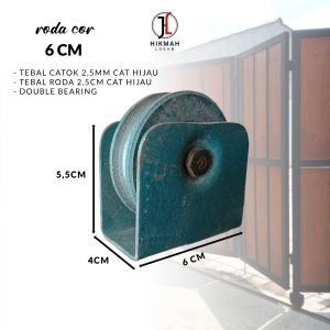 roda pintu pagar cor 6cm