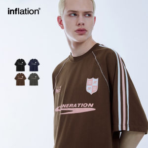 Lạm phát thương hiệu nam thanh niên 2024 mùa hè hoài cổ mới thể thao tay áo raglăng T-Shirt Mỹ tương phản Bóng Đá hợp thời trang áo phông thương hiệu