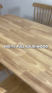 [FREE INSTALLATION] Como Home 1+4/ 1+6 Solid Rubberwood Dining Set Meja Makan Kayu Kukuh & Berat