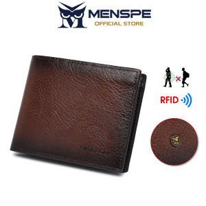 MENSPE Mens Wallet RFID Blocking Protection Simple Short Wallet Soft PU Business Wallet Retro Wallet Multi-Card Position Wallets Travel Purses Coin Wallet